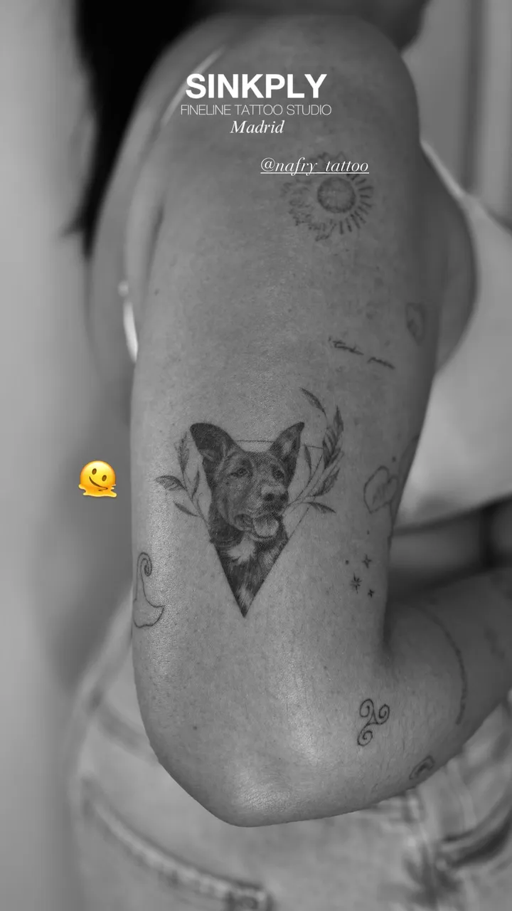 Retrato de pastor alemán en línea fina — Sinkply Tattoo Madrid