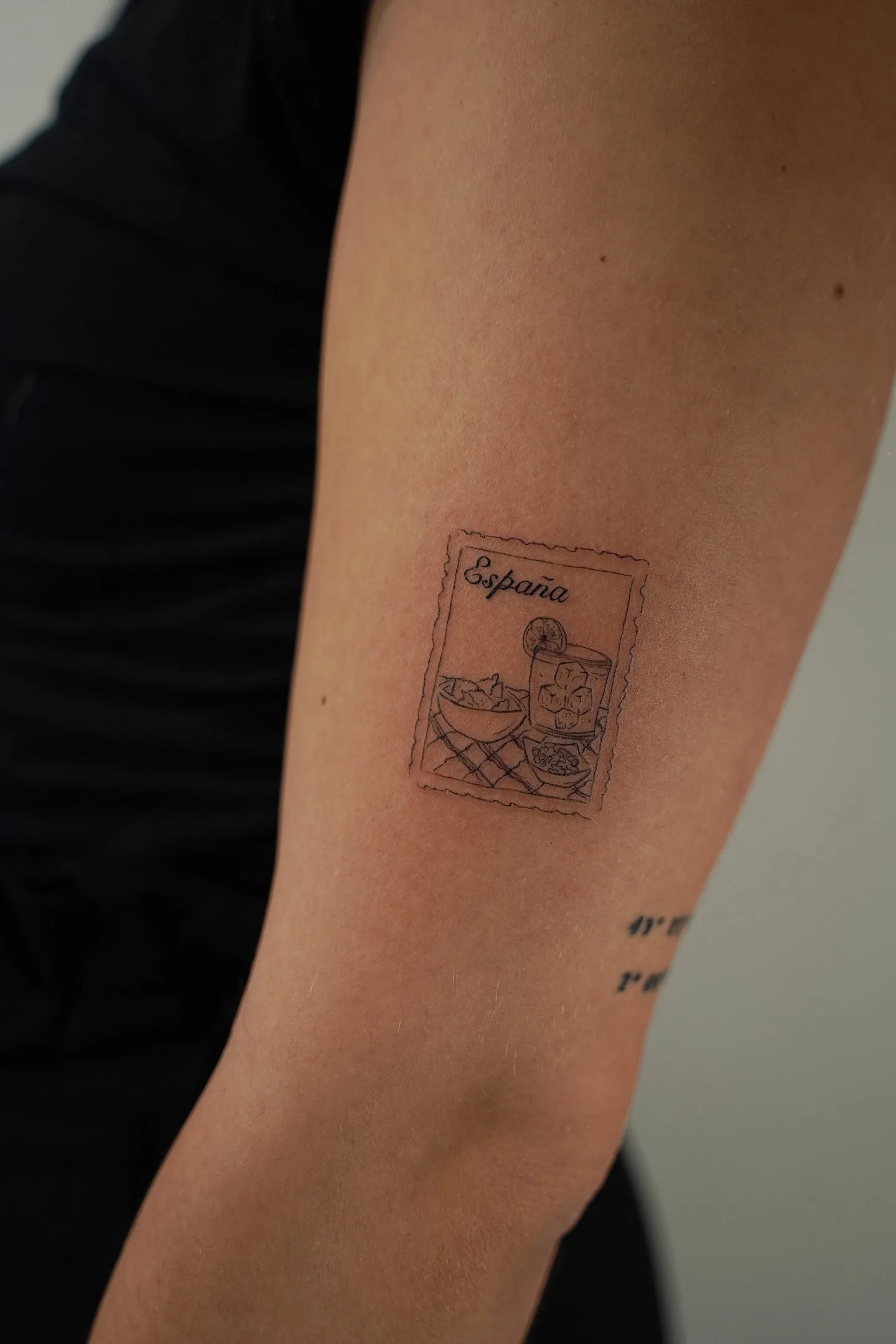 Ornamental fine line tattoo on forearm for an international client